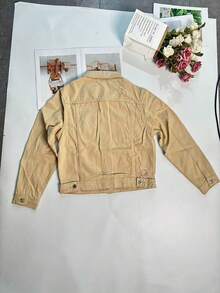 Classic Denim Jacket – Razor Cut-Outs & Vintage Wash | Edgy Button-Up Style - Coffee Brown - View 7