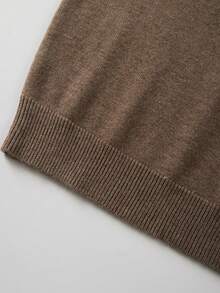 Áo len nữ tay dài cổ tròn mùa xuân/thu, thiết kế tối giản màu trơn mới, kiểu dáng thanh lịch, phù hợp mặc đi làm. - Xám nâu pha trộn - Xem 6