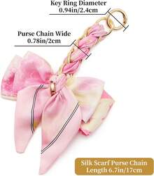 Bag Extender Chain With Bow Ribbon Purse Chain Extender For Crossbody Bag Charms Women Handbag Decoration Accessories - 粉色 - 查看 9