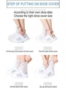 2 Pares Cubre Zapatos Impermeable, Cubiertas para Zapatos Antideslizante Plegabl de Reutilizable, Barro Ducha de Lluvia Contramedida de Lluvia Aplicable a Hombres 41-44 - 1 - Ver 6