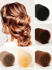 71 piezas/set Esponja de cabello color albaricoque para recogidos, horquillas y pasadores de cabello para recogidos, relleno de cabello, rosquillas de cabello para recogidos, herramienta para volumen del cabello, almohadillas de cabello, kit de peinado, kit de herramientas para el cabello, herramientas de peinado