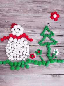 300 piezas - Pompones de Navidad en rojo, verde y blanco, bolas esponjosas pequeñas para manualidades y decoraciones de fiesta, materiales de decoración navideña DIY, suministros para manualidades, regalos navideños adecuados para árboles de Navidad, decoraciones de tarjetas de felicitación, relleno de jarrones (tres colores)