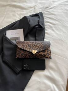 Leopard Print Envelope Bag, Vintage Style Niche Design Fashion Handbag For Women - Brown - View 9