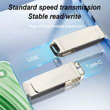 128GB 256GB 512GB Dual USB 2.0 & Type-C Flash Drive For Car And Mobile High Speed Data Transfer, Durable White Design, Compatible With Computers And Smartphones,Games Memory Sticks - 512GB - 查看 4