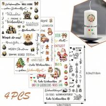 German Christmas Water Transfer Stickers – For DIY Candles, Glass & Ceramic Decor | Holiday Furniture Decals With Traditional Designs - Multicolor - View 3