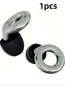 1 Pair Electroplated Ear Plugs, Silicone Material, Concert Earplugs, High-Fidelity Hearing Protection Noise-Proof, Suitable For Work And Noise Sensitive, Comes With Storage Case + 4 Pairs Of X, S, M, L Noise-Proof Earplugs