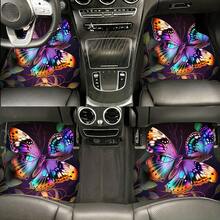 4pcs Car Floor Mats, Featuring Cute Pink Floral Design, Durable Polyester Material, Easy To Clean, Dust-Proof, Front And Rear Mats, For Complete Vehicle Interior Protection, Car Carpet, Auto Accessories, Car Interior - one-size - View 2