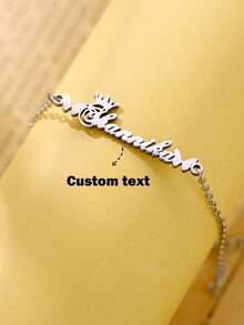 Vòng chân bằng thép không gỉ khắc chữ cái đầu tên tiếng Ả Rập theo yêu cầu, kèm mặt dây chuyền hình bướm và trái tim, trang sức dành cho nữ. - Nhiều màu 3 - Xem 8