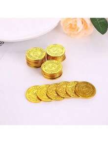 100pcs Pirate Gold Coins - Board Game Chips/Escape Room Props/Treasure Hunt Game Tokens, Halloween Party Decorations - Multicolor - View 4