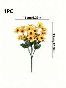 1 ramo (con 24 cabezas de flor en cada ramo) de ramos de girasoles artificiales. Hechos de plástico y en un estilo rústico y pastoril, estos ramos se pueden usar para la decoración de la sala de estar, la decoración del hogar y la decoración de bodas.