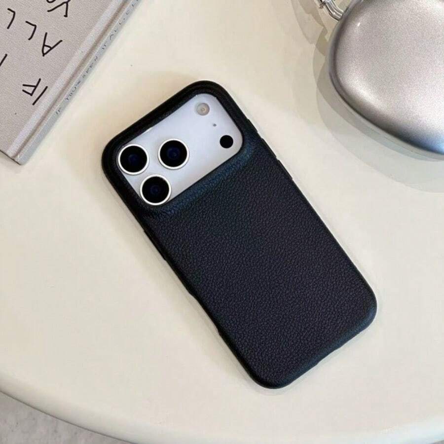 1PC Solid Color Design TPU Artificial Leather Fashion Phone Case, Compatible With IPhone 17, 16, 15, 14, 13, 12, 17Air, Plus And Pro Max Series, With Anti-Skid, Shock Absorption, Protection, And Durability, Is Suitable For Halloween Or Christmas Gift Autumn Phone Case. - Đỏ - Xem 1
