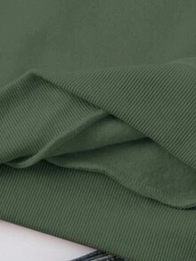 Sudadera sweatshirt dama mujer manga larga algodón cuello redondo puños rib acanalados casual aesthetic diario frio urbana moderna juvenil cómoda calientita estampado ghostface scream divertido fantasma burbujas foto - Verde Oliva - Ver 4