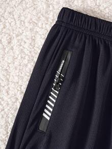 2pcs/Set Boys' Casual Sports Gradient Line Print Long Sleeve T-Shirt And Zipper Pocket Pants, Suitable For School, Daily Sports, Warm-Up Training - Blue - View 10