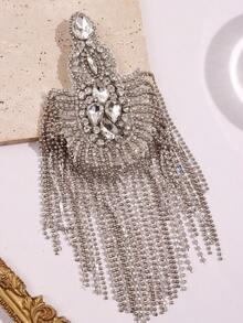 1 pieza Accesorio de charretera plateado elegante, versátil y de lujo con borlas, adecuado para uso diario y negocios