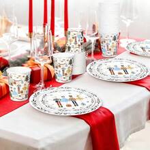 10pcs/20pcs/40pcs/50pcs,Christmas Nutcracker Paper 7inch And 9inch Plates Merry Christmas Round Party Plates Winter Holiday Ballet Rocking Horse Fairy Ornaments Disposable Dinner Dessert Plates For Xmas Events Gatherings Party Supplies - White - View 8