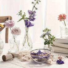1/5/10件套透明极简浮雕玻璃花瓶 - 优雅的花卉展示容器，适用于婚礼中心装饰和家居装饰 - 桌面摆设、活动造型必备、现代家居装饰、餐桌布置、花瓶 - 彩色 - 查看 4