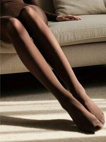 1 Pair Of Women's Brown Pantyhose, Solid Color Velvet Leggings, Comfortable And Fashionable, Versatile Base Socks, High Waist And High Elasticity, Maillard Color, Sexy, High-End And Natural, Suitable For Daily Use Christmas Gift