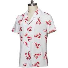 Kramer - Camisa de langosta con botones, camisa blanca de manga corta, camisas hawaianas - XL + blanco - Ver 2