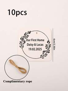 10/20/50张定制圣诞礼物标签，5厘米/6厘米方形牛皮纸卡片，可定制文字，花环图案，花卉图案，服装礼品卡，适用于节日礼物装饰标签、鲜花装饰标签、瓶子装饰标签、甜点包装装饰标签，也适用于节日礼物、节日装饰、送给孩子、女儿、父亲、母亲、祖父母、家人和情侣的礼物。 - 白色 - 查看 17