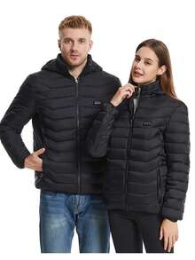 Smart Heated Jacket For Men And Women, Suitable For Outdoor Sports And Fishing, Featuring USB Electric Heating And Adjustable Temperature (Power Source Not Included). - Black - View 5