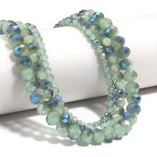 1 pieza de cuentas de cristal facetado de vidrio verde semielectroplateado de 4 mm/6 mm/8 mm, moda clásica de colores brillantes para hacer joyas, decoración navideña, manualidades, pendientes, pulseras, tobillos, collares, decoración de árbol de Navidad, decoración festiva, decoración de boda, decoración de ventanas, accesorios de ropa y bolsos