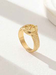 1 pieza Anillo de reloj de metal de color dorado para mujeres y hombres, anillo de reloj de metal, anillo de reloj decorativo