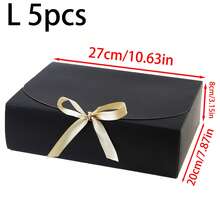 10pcs/5pcs/2pcs - White/Black/Pink/Brown Gift Box With Lid, Gift Box With Ribbon For Bridesmaid Proposal Box, Gift Box For Wedding, Birthday Gift, Shower Party And Other Parties, Valentine's Day Gifts, Valentine Day,Packaging, Birthday, DIY Making, Beauty Storage BOX - Black - View 18