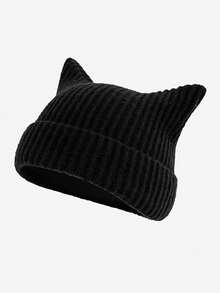 1pc Fashionable Striped Cat Ear Knit Beanie Hat For Men, Cute Versatile Warm Pullover Hat For Women, Suitable For Autumn/Winter Daily Wear, Windproof, Warm, Outdoor Fashion Accessory, Great Gift Men's Winter Clothing - Multicolor - View 17