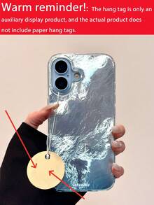 奢华渐变浅蓝色激光冰川图案手机壳,兼容 17 Pro Max、17 Pro、17 Air、16、15、14、13、12 Pro Max、16 Plus、11,时尚闪亮后盖保护壳 - 淺藍色 - 查看 7