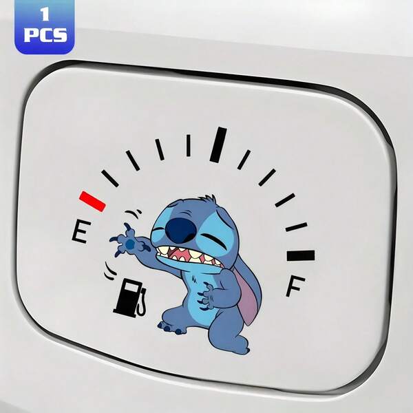 1 pièce Autocollant de décoration de voiture Stitch, Autocollant de dessin animé, Accessoires de voiture, Autocollant d'avertissement de choc arrière
