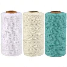 Rollo de 300M de cuerda de algodón blanco de 2mm - Cuerda artesanal resistente a granel para costura DIY, macramé, decoración de bodas y cumpleaños - Multicolor - Ver 14