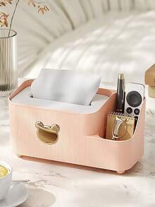 1 pieza Caja de pañuelos de plástico creativa, caja de almacenamiento multifuncional para escritorio para la sala de estar, mesa de café, comedor, soporte para control remoto - Multicolor - Ver 10
