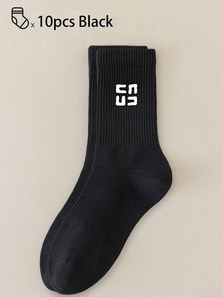 40只/30只/24只装男女通用舒适运动袜，男士长袜适合运动和训练，女士长袜适合休闲和商务穿着，抗菌、柔软、黑白配色、防臭、吸湿排汗、轻便舒适，适合秋冬季节穿着，20只/10只/8只/6只/4只/2只装，秋季 - 彩色 - 查看 33