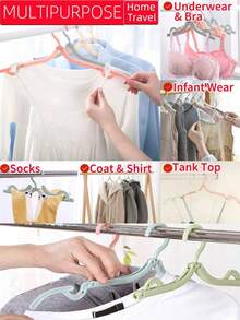 20/10/8/6/5/3/1 piezas Percha de ropa de viaje, percha plegable portátil para viajes, percha de ropa plegable, estante de secado, percha de viaje antideslizante, percha antideslizante para tiendas minoristas, accesorio esencial para cruceros (colores aleatorios) - Multicolor - Ver 5