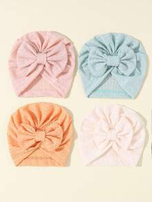 3/4/5件套婴儿新生儿帽子套装，打结针织帽，柔软舒适，适合0-6个月的婴儿男女宝宝。 - 彩色 - 查看 20