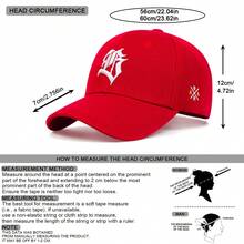 AR Men Embroidery Detail Baseball Cap For Daily Life And Outdoor Street - Red - View 4