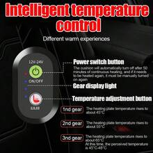 12V/24V汽车加热座垫，快速加热汽车电热垫，通用汽车加热座垫，冬季温暖舒适的汽车座椅加热垫 - 黑色 - 查看 4