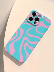 1 Stück Wellen-Rippel Minimalistisch Künstlerisch Farbblock Asymmetrisches Muster Perforierter Glänzender Filament Hartschalen Handyhülle, geeignet für iPhone 11/12/13/14/15/16 Pro Max