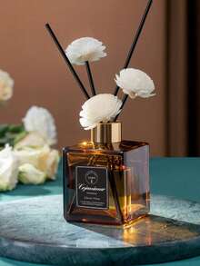 1 buc. Odorizant de cameră de 50 ml cu 5 bețișoare parfumate, potrivit pentru dezodorizarea băii, parfum pentru dormitor, decor pentru casă, sticlă de sticlă, dreptunghiular, fără pene, ulei esențial cu parfum de lungă durată, ideal pentru eliminarea mirosurilor, cadou de Ziua Îndrăgostiților, aromaterapie, difuzor, parfum pentru casă, odorizant pentru casă