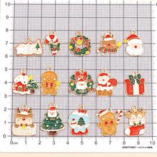 30Pcs/Set Multi-Color Drip Oil Mixed Christmas Charm Pendants, Handmade Jewelry Making DIY Necklace Bracelet Keychain Accessories Christmas Gift - Multicolor - View 11