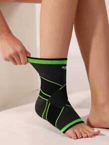 JINGBA SUPPORT 1 Piece Breathable Compression Ankle Support Sleeve – Elastic Foot Protector For Running, Basketball, Cycling & Daily Use For Men Women - Green - View 10