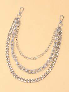 1 Piece Of Metal Multi-Layer Industrial Style Pants Chain, Cool Street Trouser Chain, High-End Adult Waist Chain, High-End Punk Boyfriend Style Matching, Personalized Accessories For Men And Women Jeans, Hip-Hop Accessories Gifts,Suitable For Spring,Summer,Autumn,Winter,Return To School,Back-To-School, Christmas, Halloween, Thanksgiving, Children's Day, Teacher's Day, New Year's Birthday Gifts Decorate For Good Friends