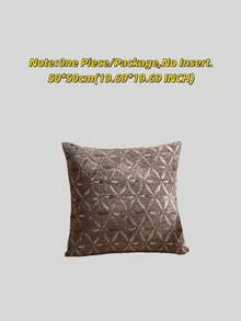 1件雪尼尔浅棕色花瓣提花枕套，田园花卉风格方形枕套，适用于沙发、床、椅子、客厅、卧室、汽车装饰靠垫 - 淺棕色 - 查看 15