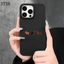 Fundas y carcasas protectoras con diseño de tres cachorros y orificios grandes, compatibles con las series 16 Pro, 16, 15 Pro, 14, 14 Plus/14 Pro, 13, 13 Pro, 12 Pro y 11/11 Pro. Regalos para cumpleaños y celebraciones. - Negro - Ver 4