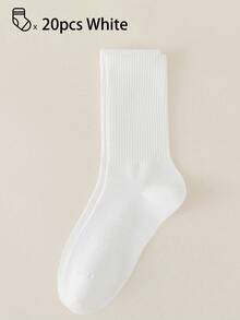 40 piezas/30 piezas/24 piezas Calcetines deportivos cómodos unisex, calcetines largos para hombres, adecuados para deportes y entrenamiento, calcetines largos para mujeres, uso casual y de negocios, antibacterianos, suaves, negros y blancos, resistentes al olor, transpirables, suaves y ligeros, adecuados para otoño/invierno, 20 piezas/10 piezas/8 piezas/6 piezas/4 piezas/2 piezas, otoño