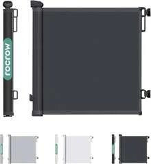 Puerta De  para Niños, 180 * 86 cm Hay Dos Tipos De Instalación: Sin Agujeros/Perforados, Puerta Retráctil Ajustable,Adecuada para Escaleras,Cocina,Puerta,Puerta de  para Bebé - Negro - Ver 10