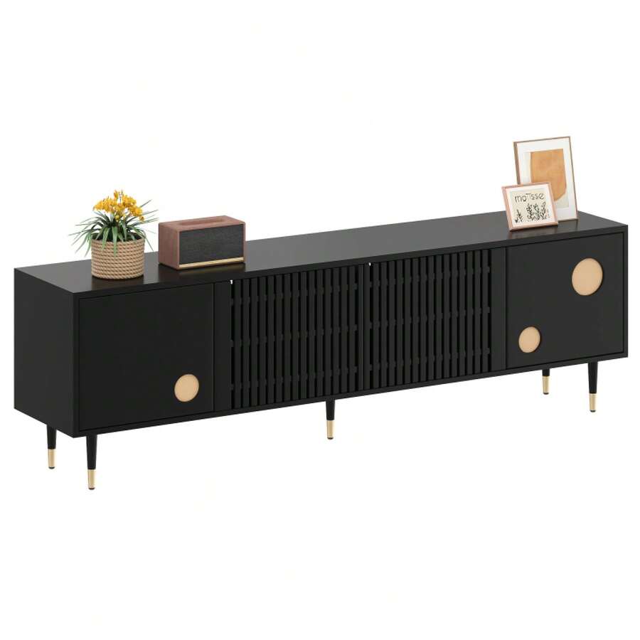 Television Stands & Entertainment Centers - Black + MDF - View 1