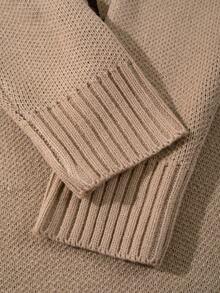 Áo len nam Andreilee dáng rộng, chất liệu nhẹ, cổ tròn, in họa tiết, thích hợp cho mùa xuân, thu và đông. - màu nâu - Xem 7