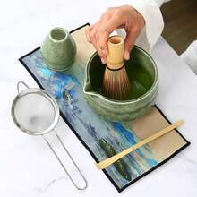 1pc/4pcs/7pcs Ceramic Matcha Bowl Set, Includes Matcha Whisk Holder, Matcha Whisk, Matcha Scoop, Japanese Tea Ceremony Set Gift Box