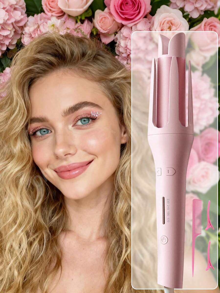 Automatic Negative Ion Curler + Three Accessories 32mm - Pink - View 1